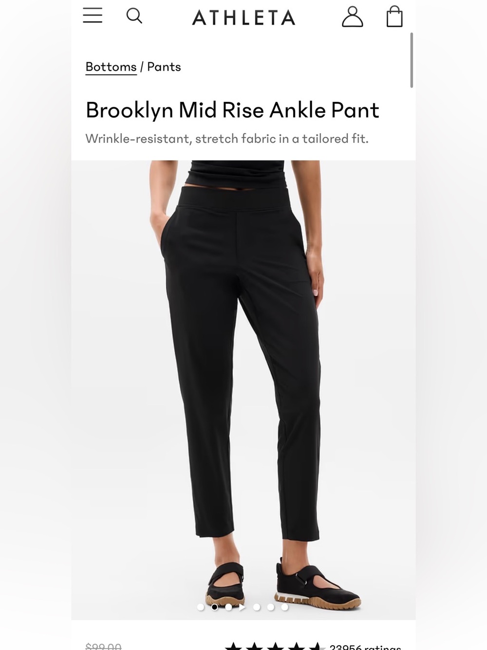 Women’s Athleta Brooklyn Mid Rise Ankle Pant - Black